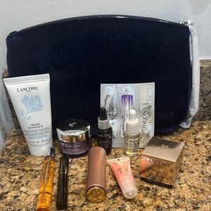 Lancome Midnight Blue Cosmetic Bag with Beauty Essentials